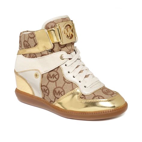 michael michael kors shoes nikko high top wedge sneakers|Michael Kors sneakers sale.